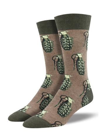 Put A Pin In It Brown Heather Men's Socks