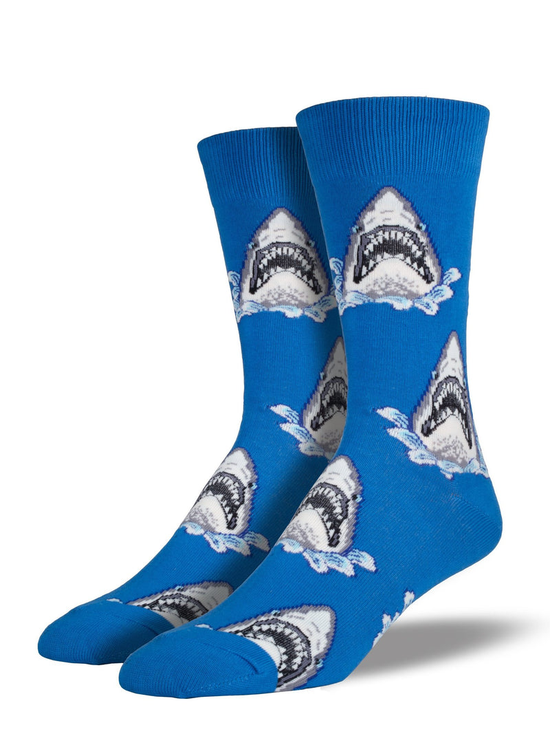 Shark Attack Blue Men's Socks