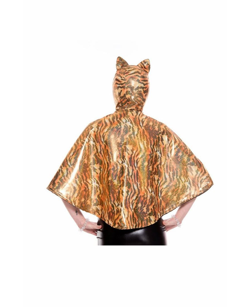 Glitter Tiger Pattern Bat Cosplay Cape and Mask