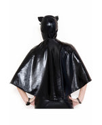 Wet Look Black Bat Cosplay Cape and Mask