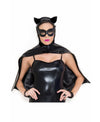 Wet Look Black Bat Cosplay Cape and Mask
