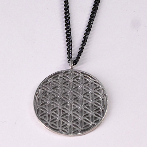 Flower of Life Circle Silver Necklace