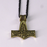 Thor Hammer Gold on Chain Necklace