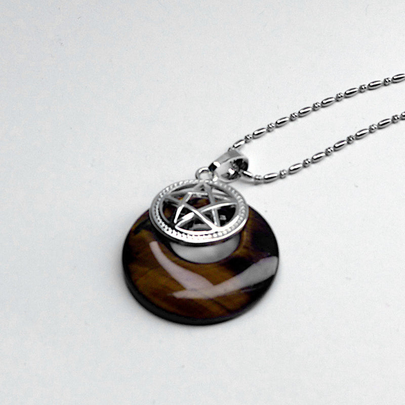 Pentacle Tigers Eye Necklace