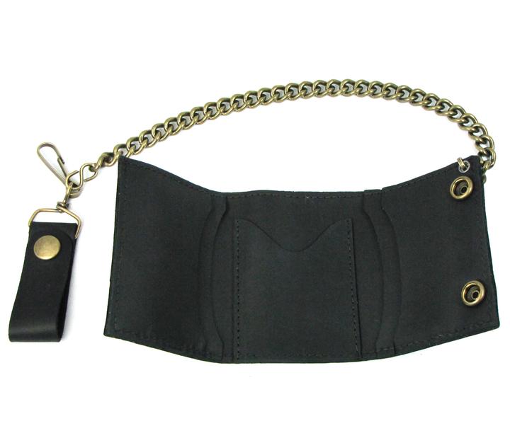 Antique Black Oil Tanned Tri-Fold