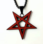 Pentagram Black/Red Stainless Steel