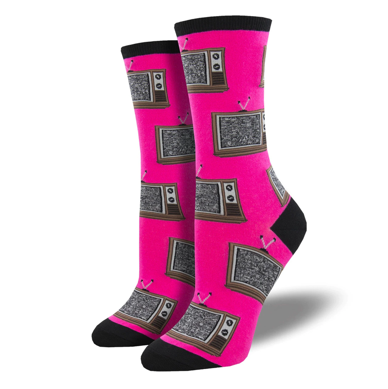Retro Tv Pink Women's Socks