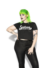 Satan is My Daddy Flowy Crop