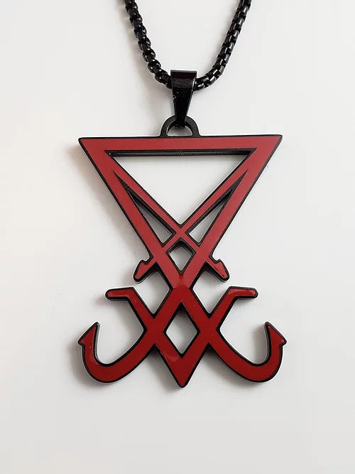 Seal of Lucifer 1.5" Red Stainless Steel