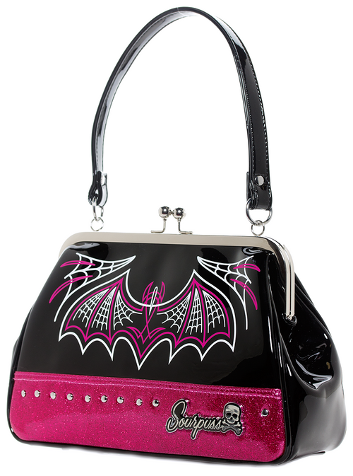 Batty Pinstripe Purse Pink