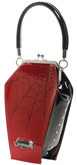 Coffin Sparkle Purse Red