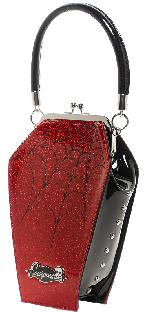 Coffin Sparkle Purse Red