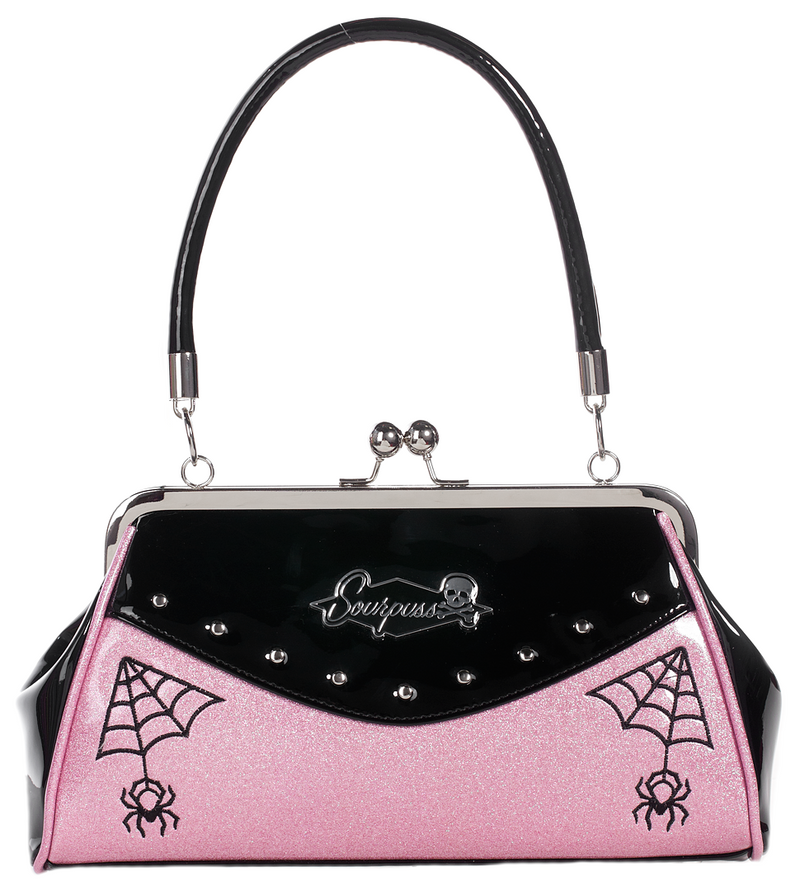 Webbed Widow Purse Black/Pink