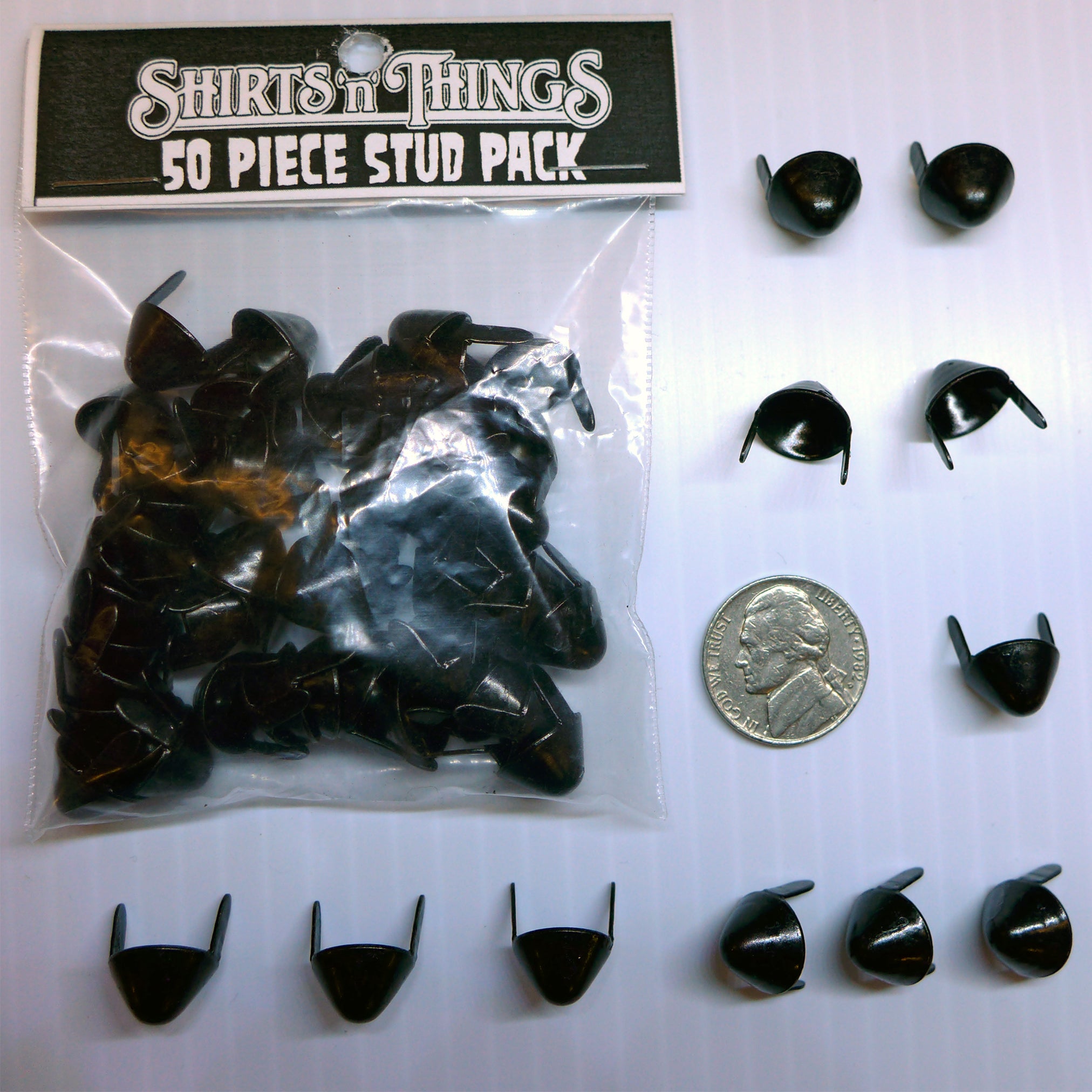 Punk English 77 Studs Matte Black-50 Pack
