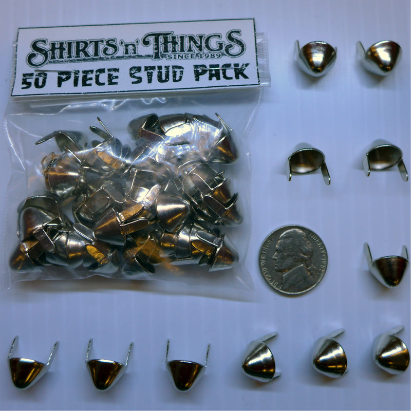 Punk English 77 Studs Silver-50 Pack