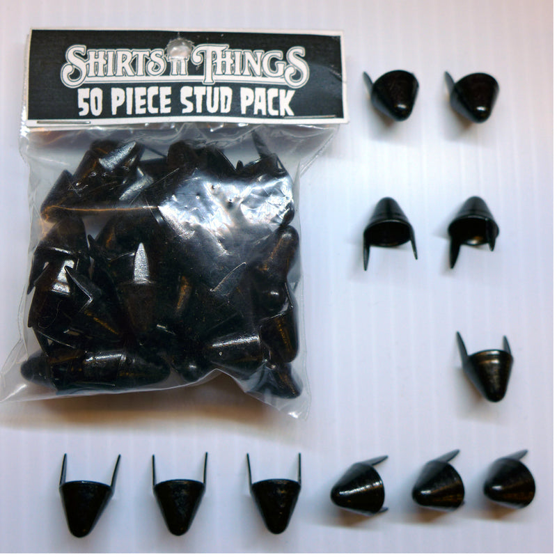 Tall English 77 Studs Matte Black-50 Pack