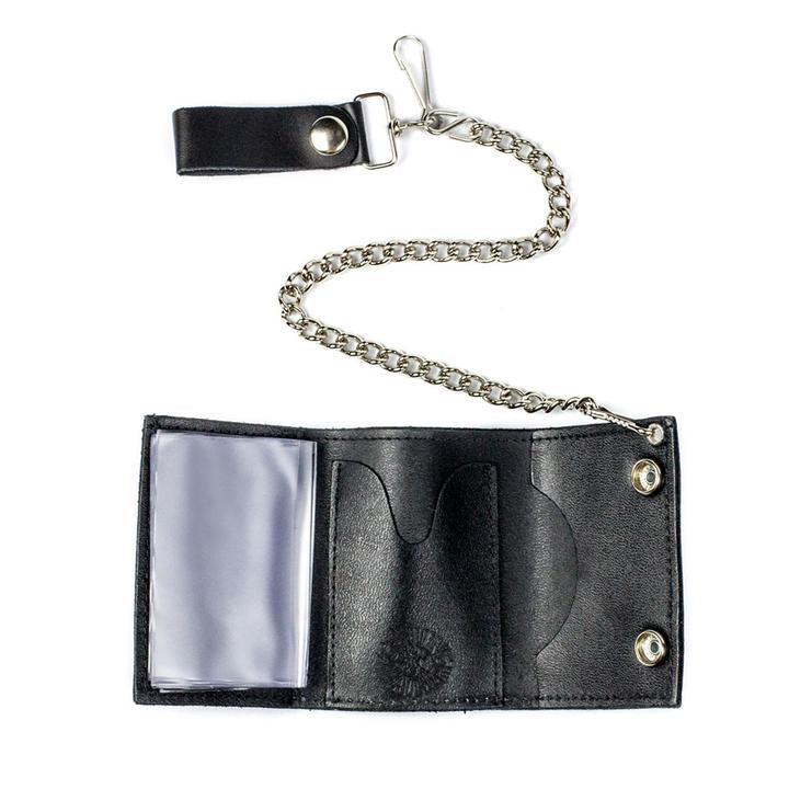 Leather Chain Wallet, Leather Biker Wallet, Guitar Pick Wallet with Chain