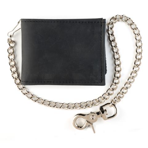 Black Billfold with Chain Wallet