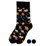 Dinosaurs on Black Socks