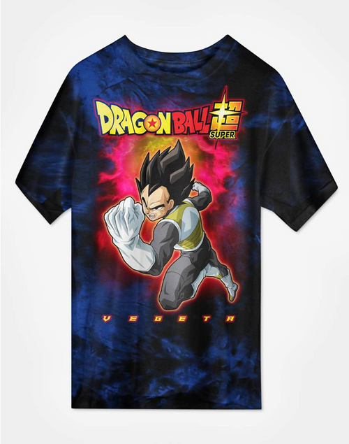 Dragonball Super Vegeta Blue Tie Dye T-Shirt