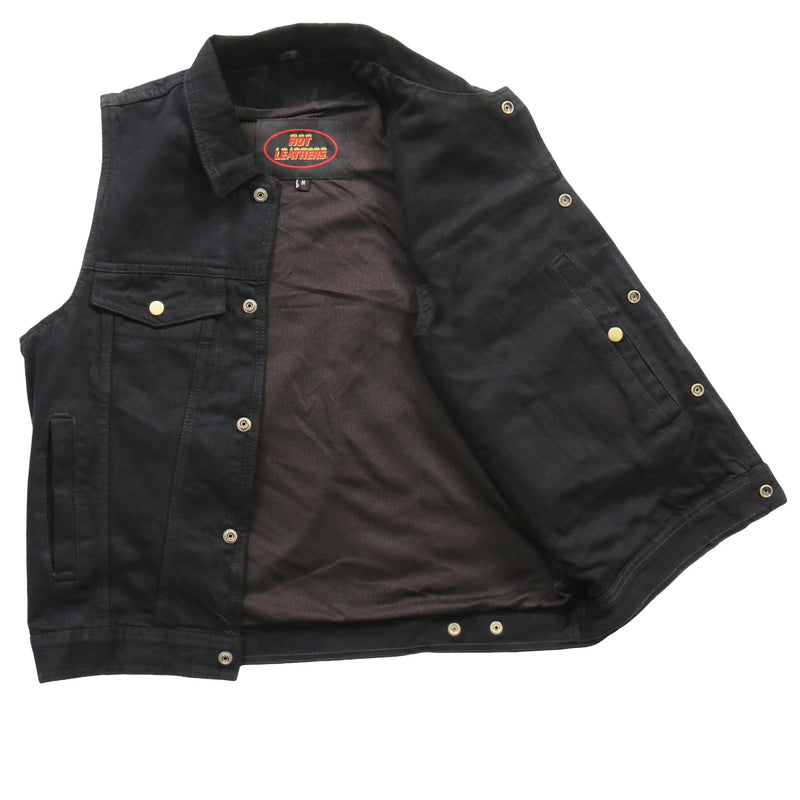 Black Denim Snap Button Vest (BattleVest)