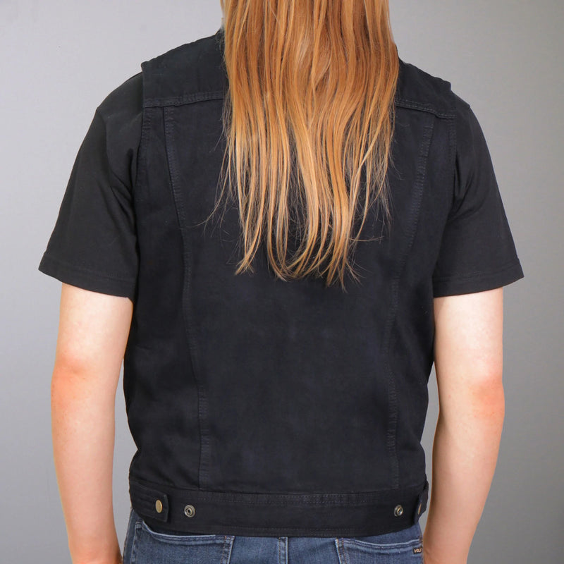 Black Denim Snap Button Vest (BattleVest)