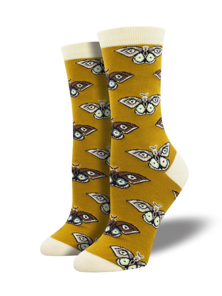 Vintage Moths Gold Women's Socks