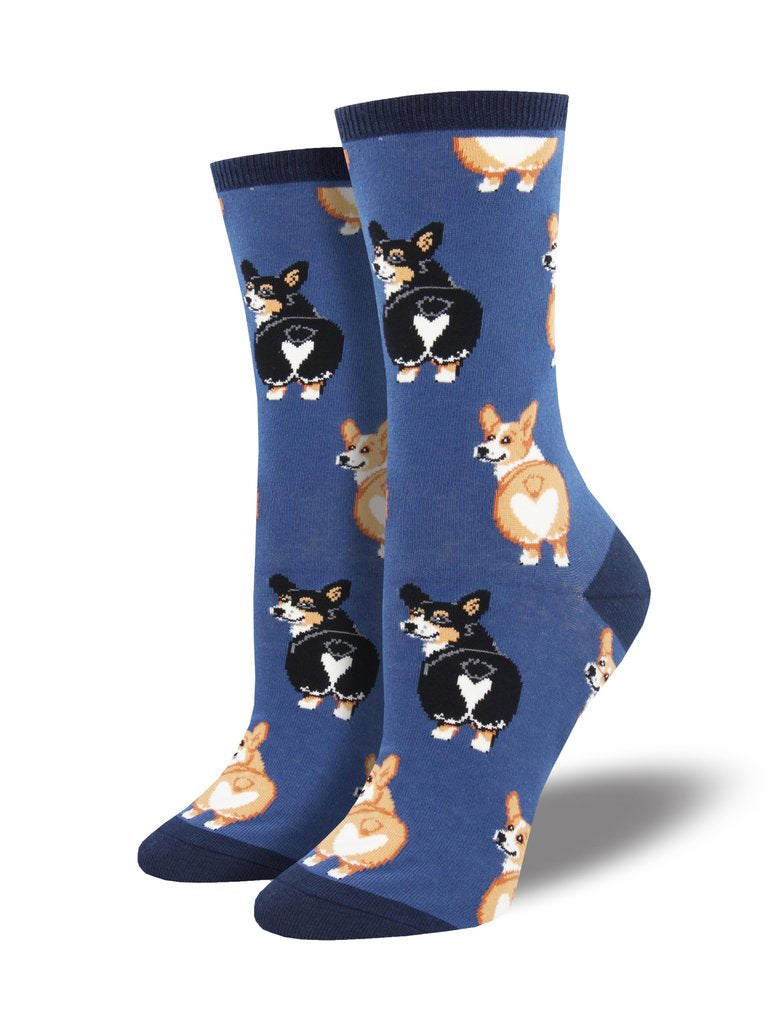 Corgi Butt Blue Women's Socks