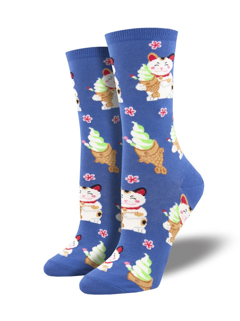 Taiyaki Cat Blue Women's Socks