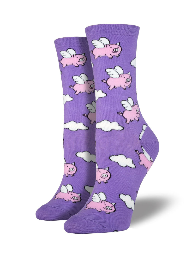 Pigs Fly Lavender Women's Socks
